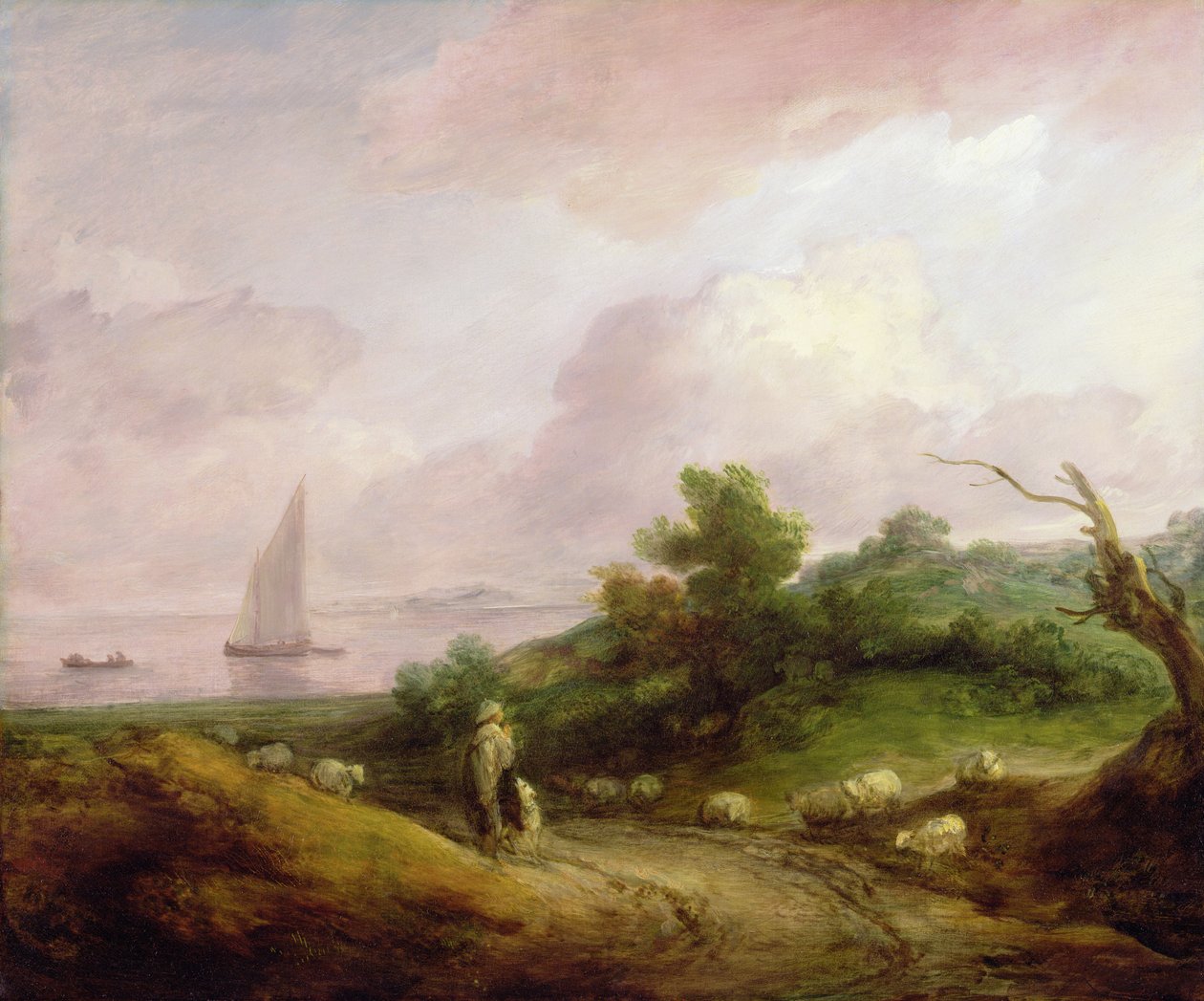 Kustlandschap met een Herder en zijn Kudde, c.1783-4 door Thomas Gainsborough