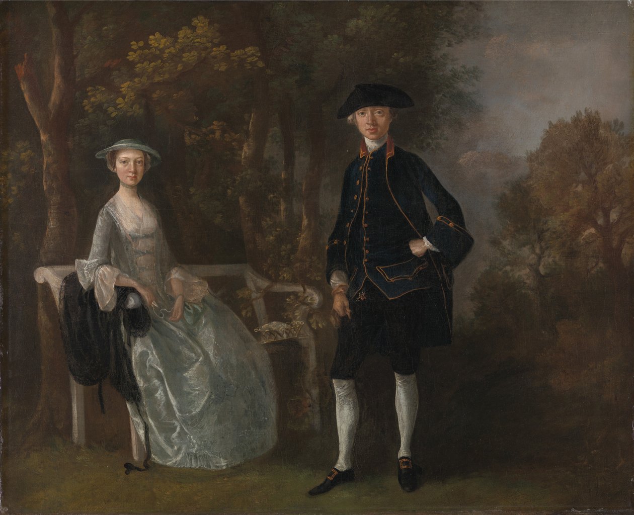 Lady Lloyd en haar zoon, Richard Savage Lloyd, van Hintlesham Hall, Suffolk door Thomas Gainsborough