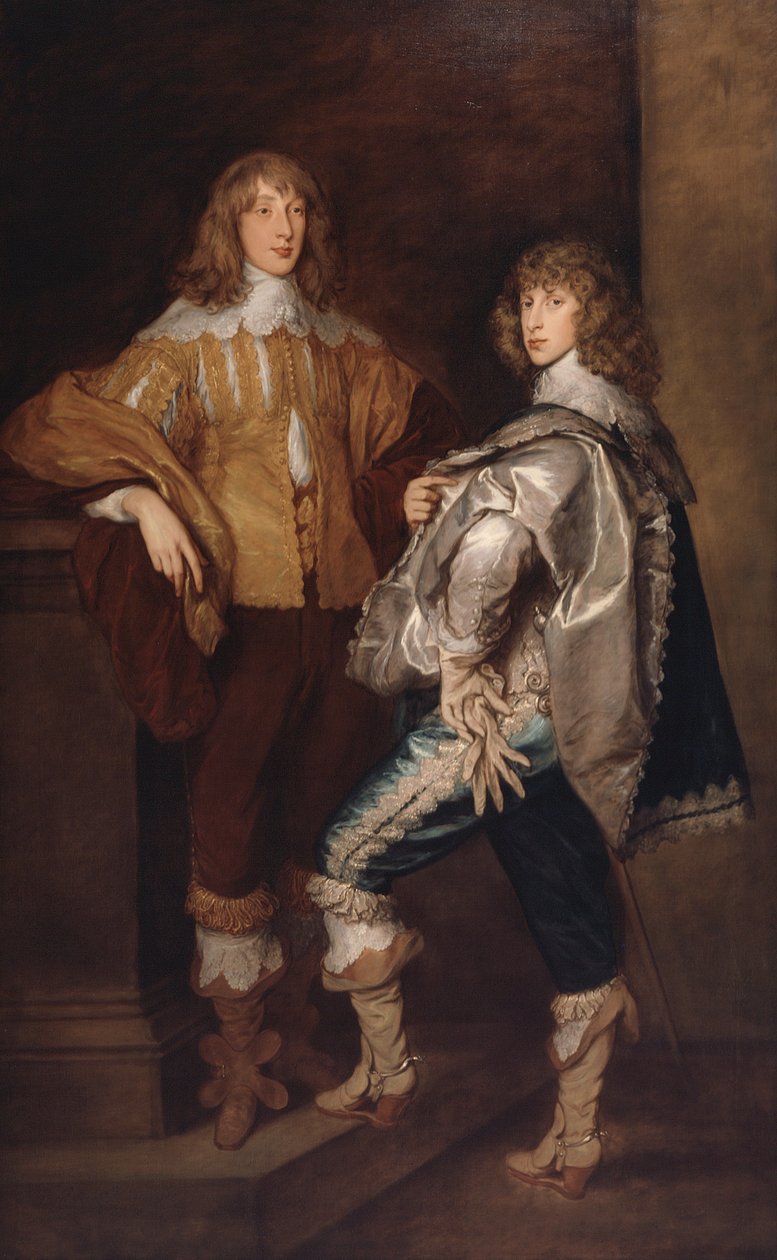 Lords John en Bernard Stuart, naar Anthony van Dyck, ca.1760-70 (olieverf op doek) door Thomas Gainsborough