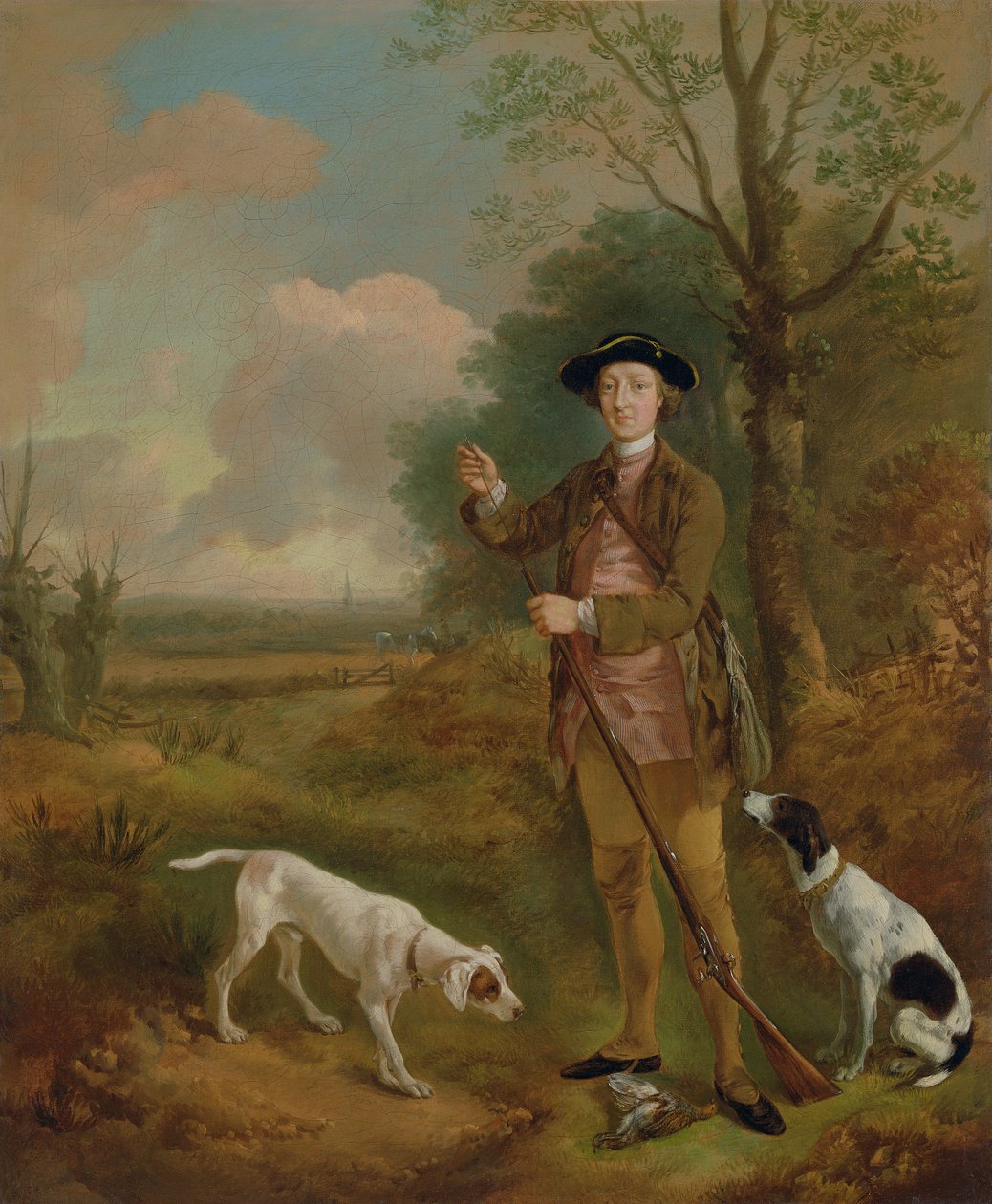 Majoor John Dade (1726-1811) van Tannington, Suffolk, ca. 1755 door Thomas Gainsborough