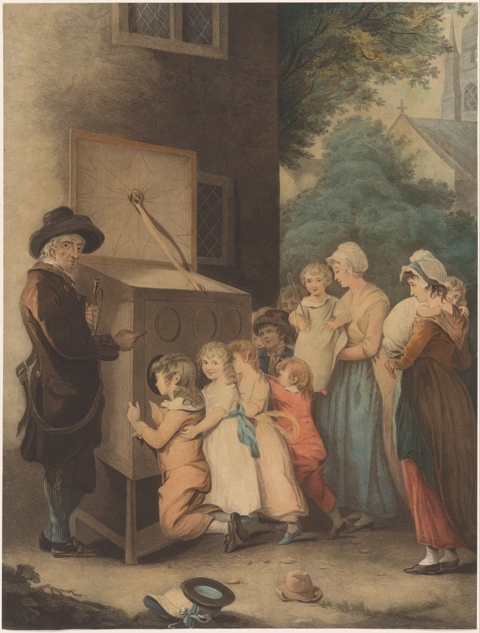 Kinderen rond een kijkkast door Thomas Gaugain