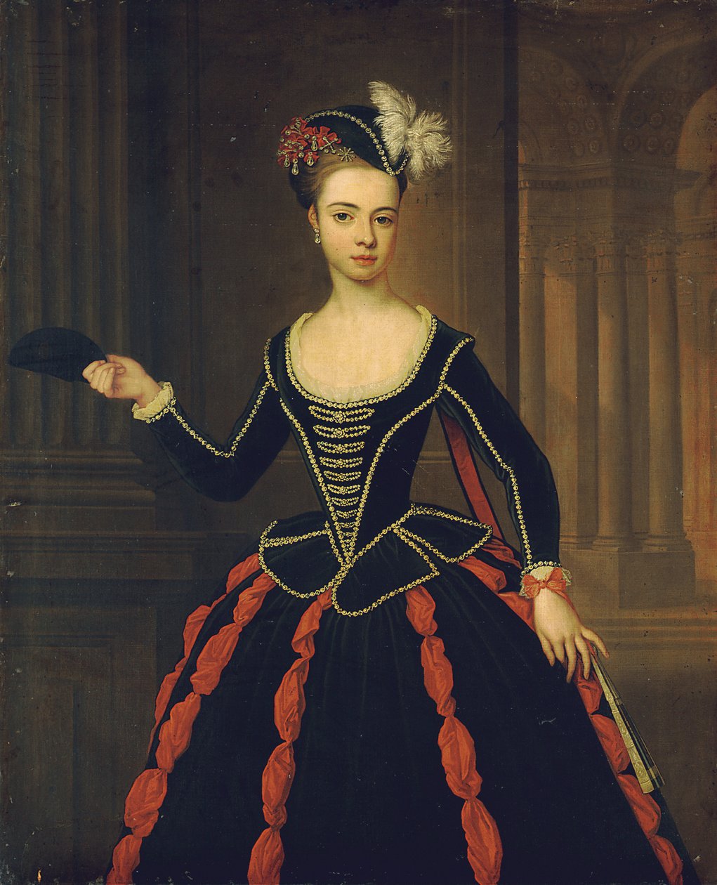 Portret van de eerbiedwaardige mevrouw William Townshend door Thomas Gibson