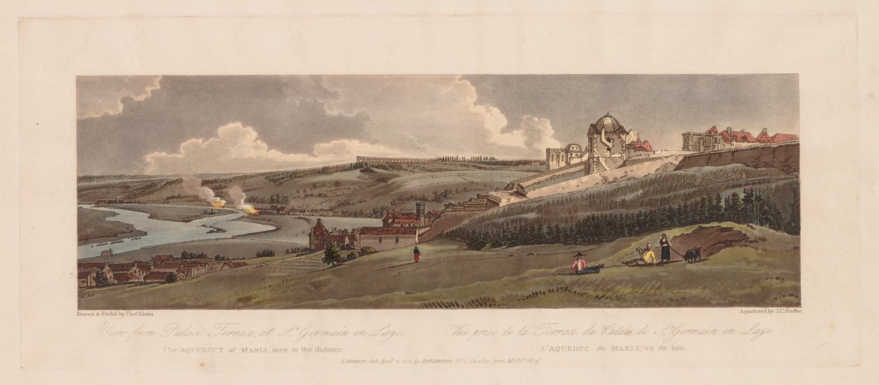 Een selectie van twintig van de meest pittoreske uitzichten in Parijs: Uitzicht vanaf het paleisterras, 1803 door Thomas Girtin