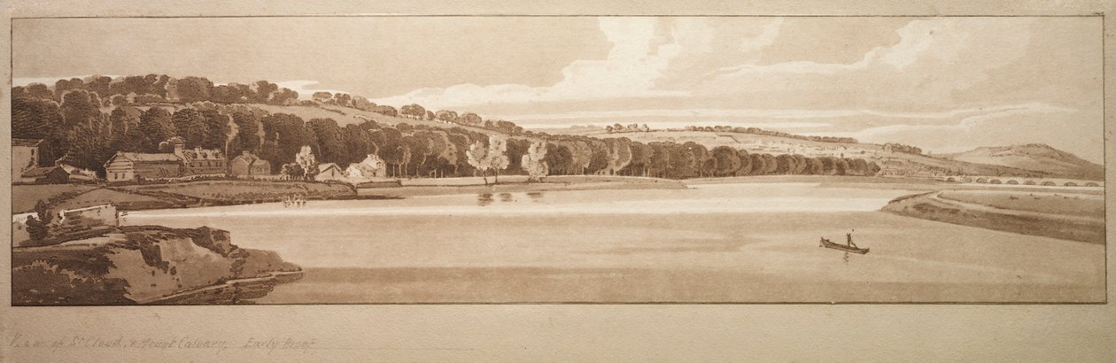 Een selectie van twintig van de meest pittoreske uitzichten in Parijs: Uitzicht op St. Cloud door Thomas Girtin