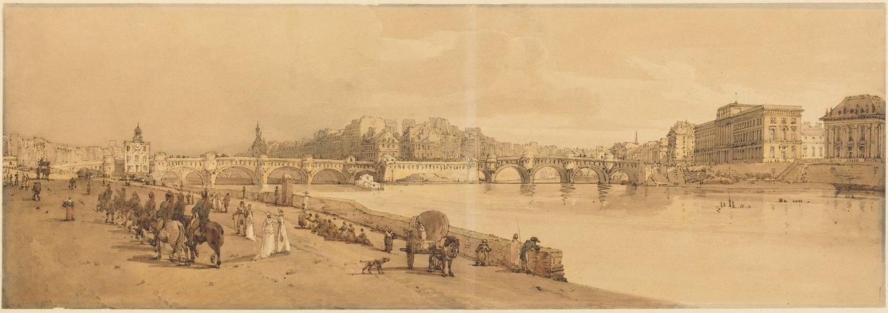 Een gezicht op de Pont Neuf, de Munt, enz.: pl. 8 door Thomas Girtin
