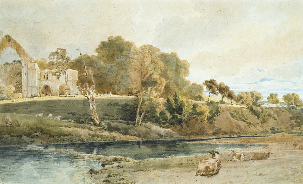 Bolton Abbey, Yorkshire door Thomas Girtin