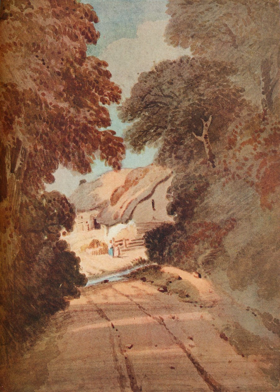 Pad en Huisjes, c1800 door Thomas Girtin