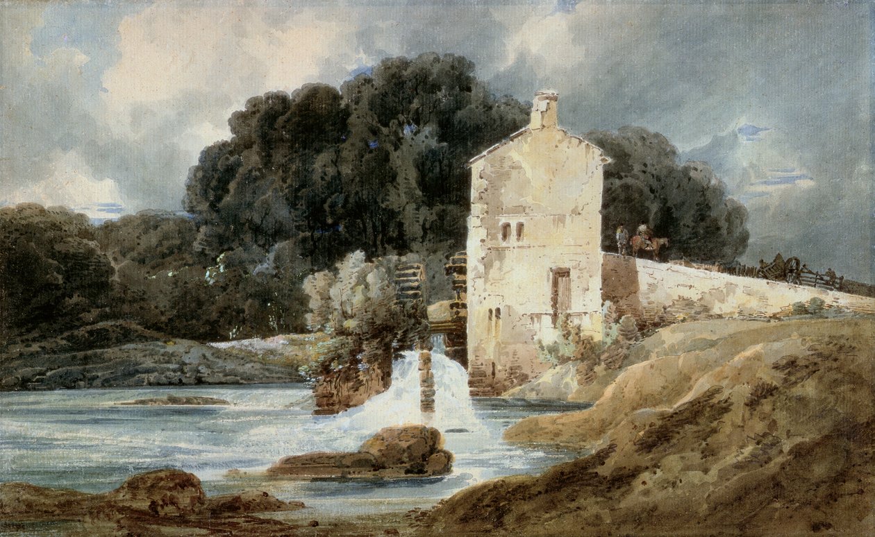 De Abdijmolen, Knaresborough, c.1801 door Thomas Girtin