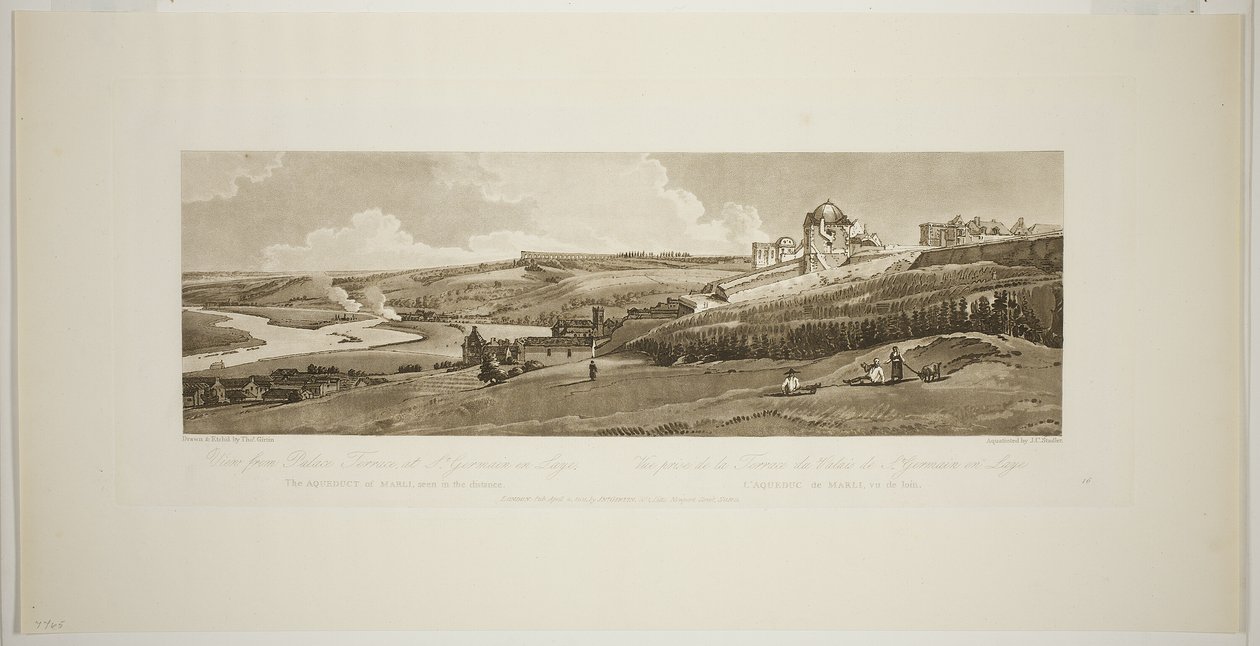 Uitzicht vanaf het paleisterras in Saint Germain on Laye, uit Twintig uitzichten in Parijs en omgeving door Thomas Girtin