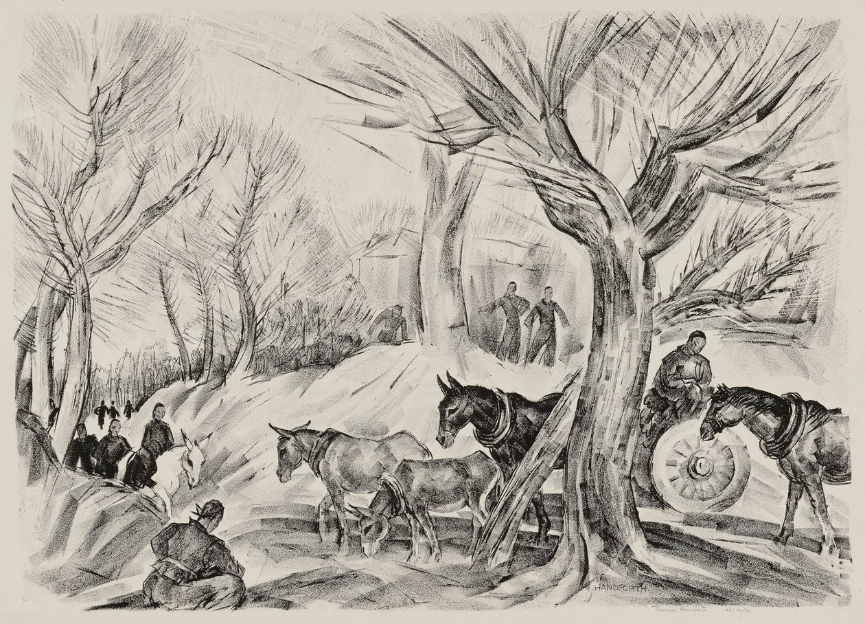 Landschap met figuren door Thomas Handforth