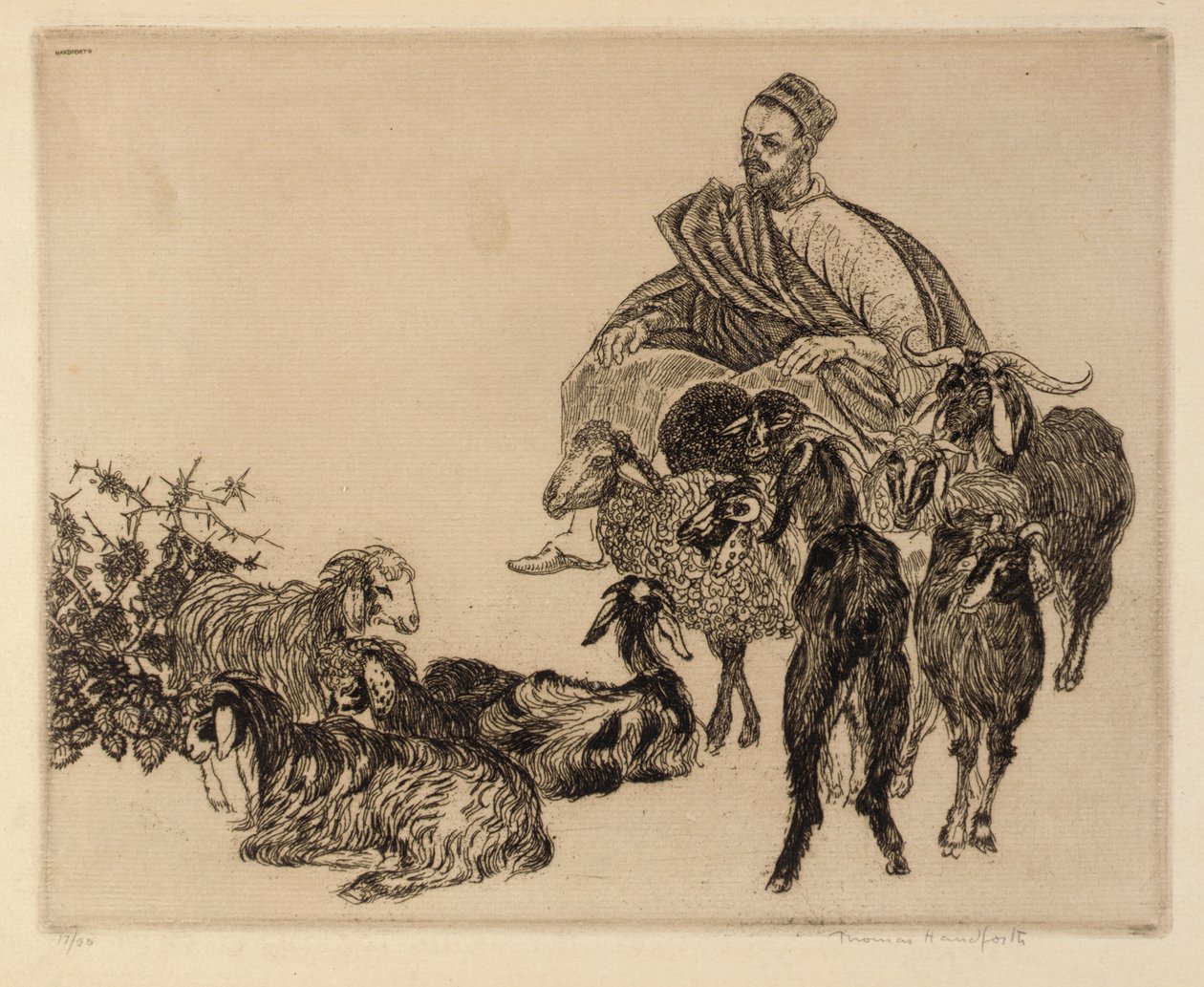 Zonder titel (Arabier met geiten) door Thomas Handforth