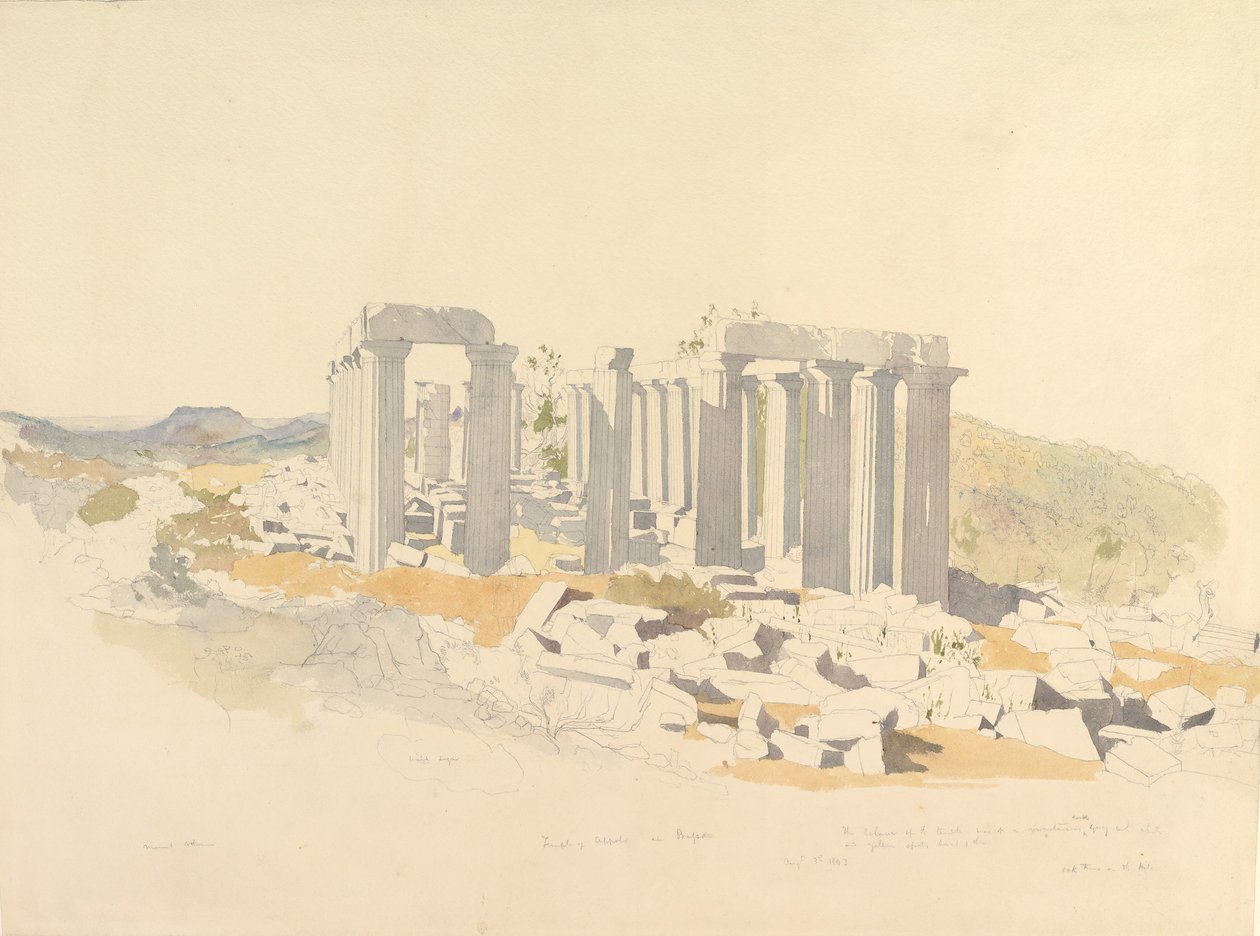 De Tempel van Apollo bij Bassae, 1843 door Thomas Hartley Cromek