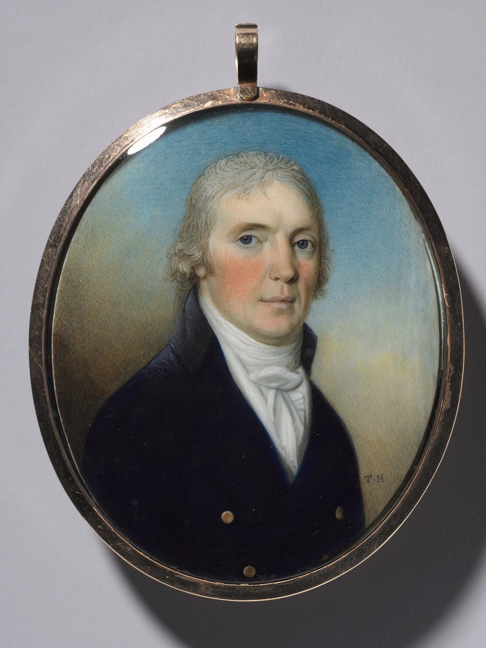 Paar Miniaturen: Portret van een Man en Portret van een Vrouw met een Miniatuur, ca. 1780 door Thomas Hazlehurst