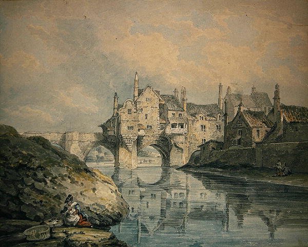 Elvet Bridge, Durham door Thomas Hearne