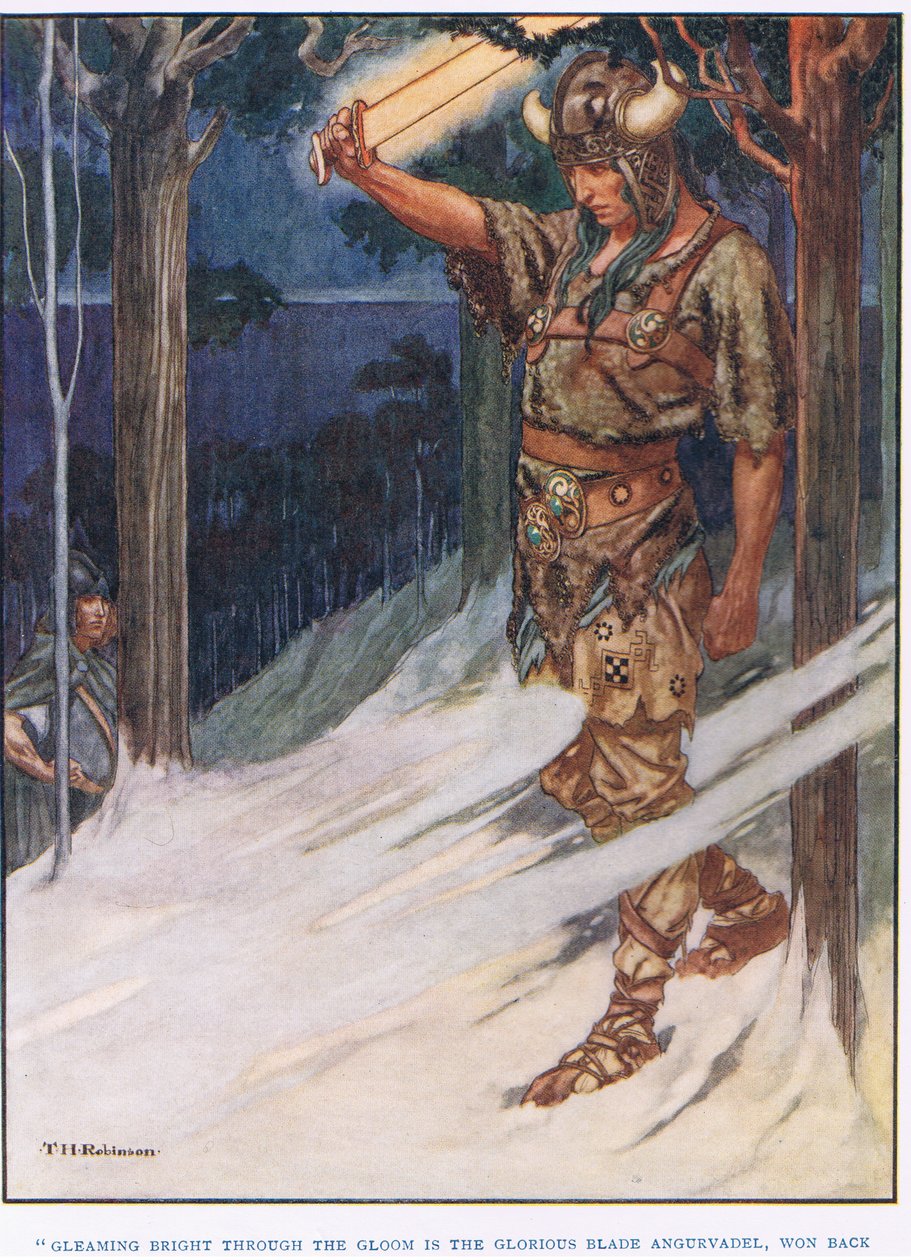 Schitterend wit door de duisternis (litho) door Thomas Heath Robinson