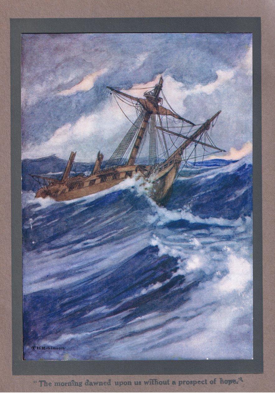 De ochtend brak aan zonder uitzicht op hoop (kleurenlitho) door Thomas Heath Robinson
