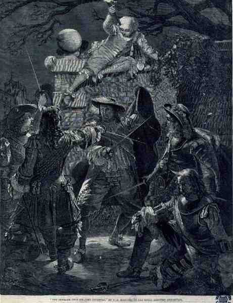 De aanval op Sir John Coventry (d.1682), 21 december 1670 door Thomas Herbert (after) Maguire