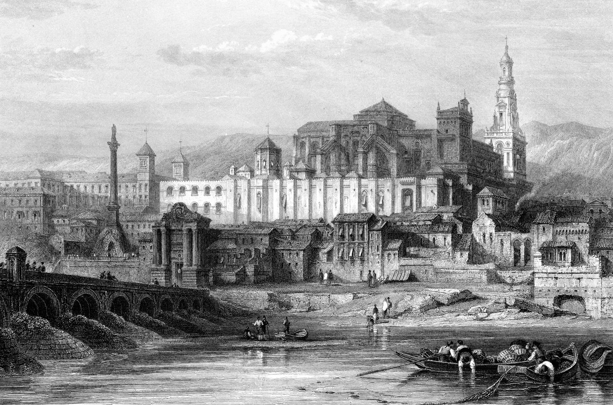 Grote moskee en de kerker van de Inquisitie, Cordoba, Spanje, 19e eeuw door Thomas Higham