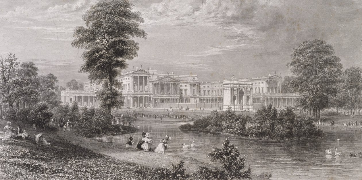 Uitzicht op Buckingham Palace en Marble Arch, vanuit St. James
