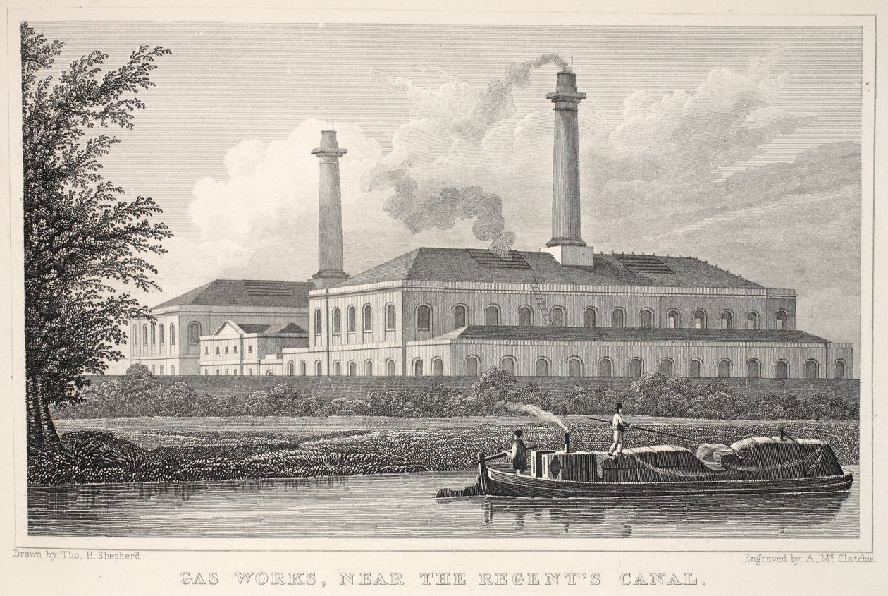 Gasfabrieken, nabij het Regents Canal, uit 