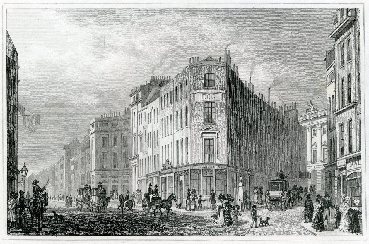 Piccadilly, vanaf Coventry Street, 1830 door Thomas Hosmer Shepherd