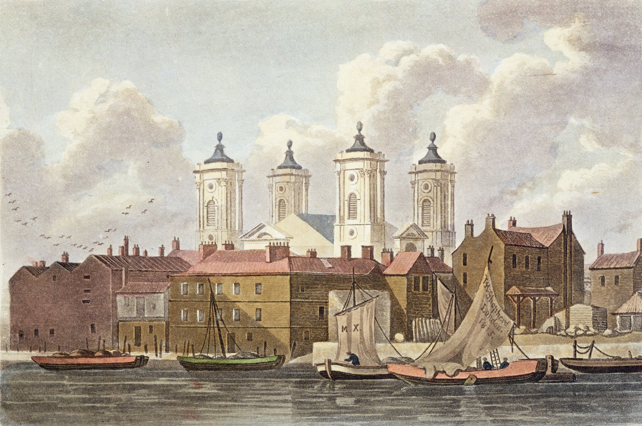 St. Johns Kerk Westminster, 1815 door Thomas Hosmer Shepherd