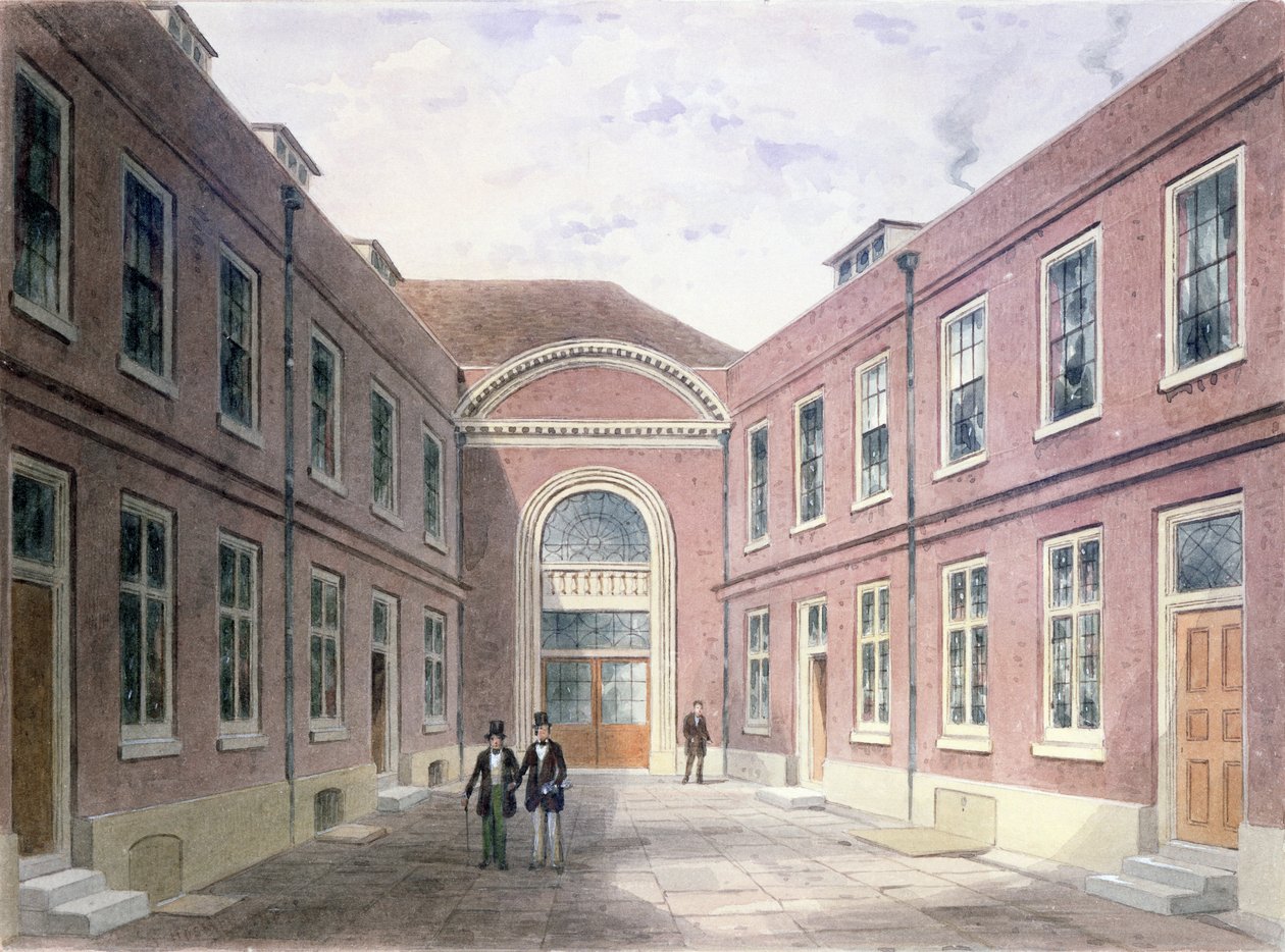 De Binnenplaats van Girdlers Hall Basinghall Street, 1853 door Thomas Hosmer Shepherd