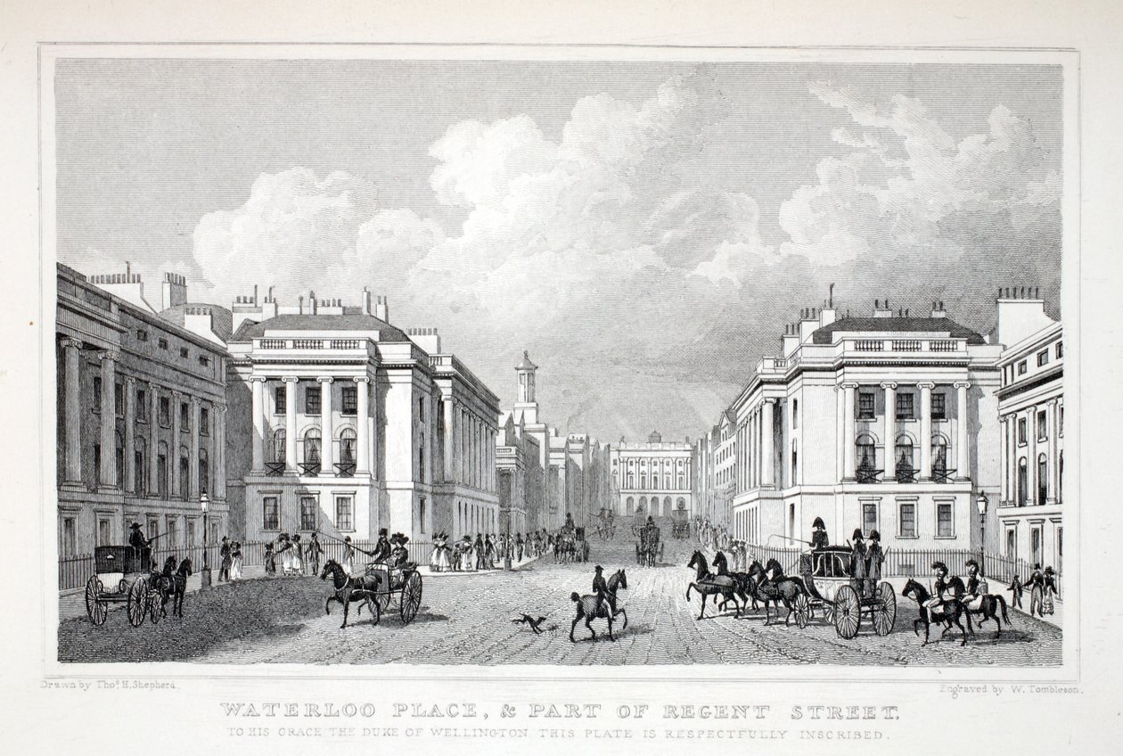 Waterloo Place, en een deel van Regent Street, uit 