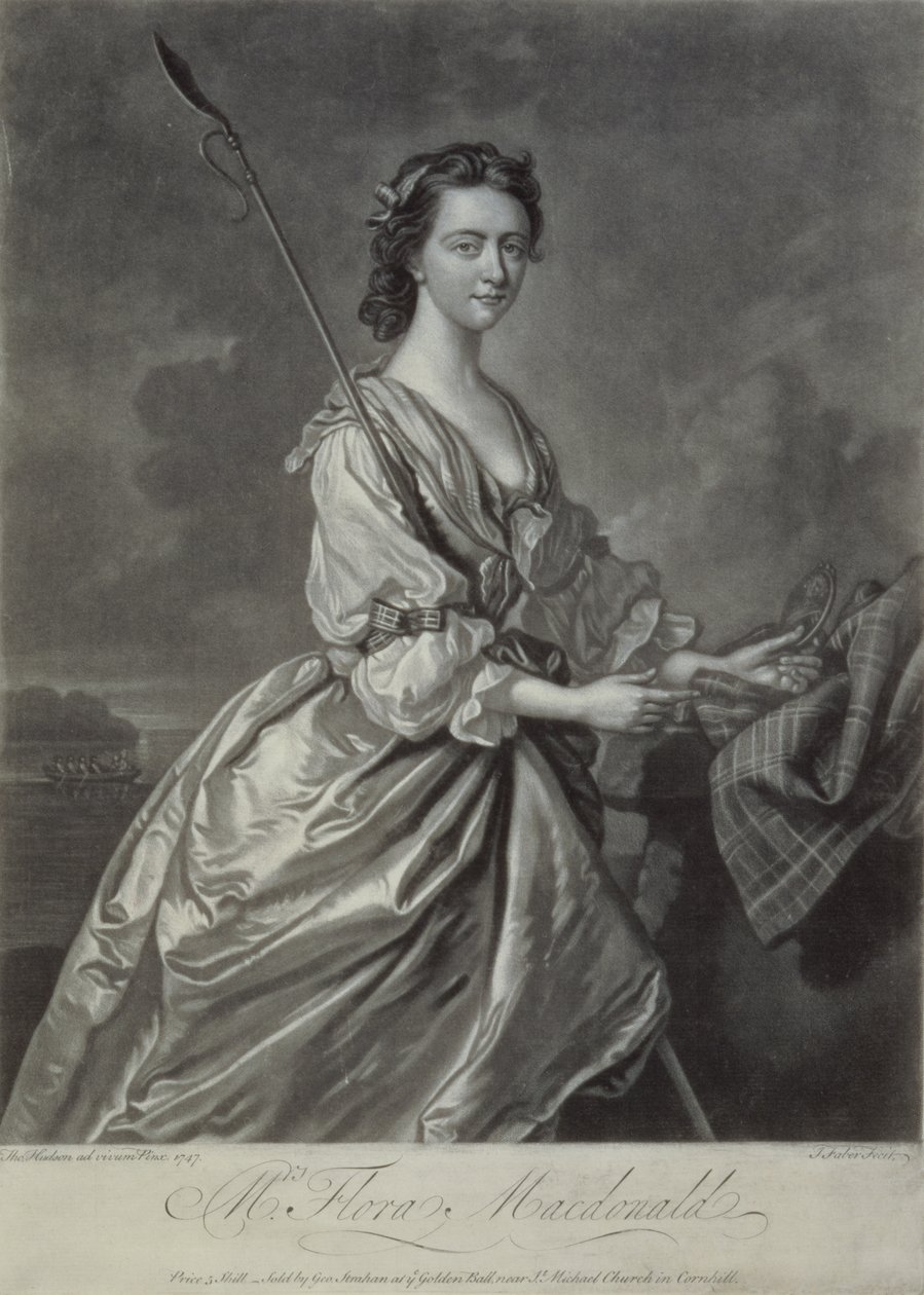Flora MacDonald (1722-90), gegraveerd door J. Faber, 1747 door Thomas Hudson