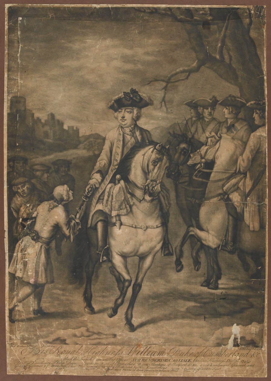 H.K.H. De Hertog van Cumberland en de Franse bevelhebber die Carlisle overgeven aan Zijne Hoogheid, 30 december 1745 door Thomas Hudson