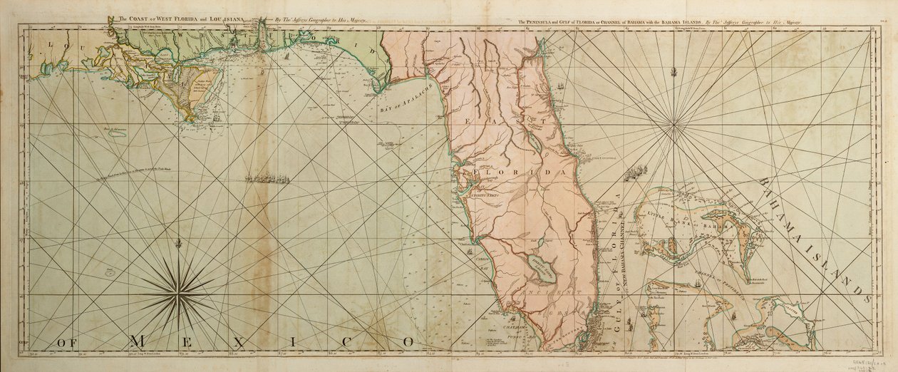 Kaart van Florida door Thomas Jefferys
