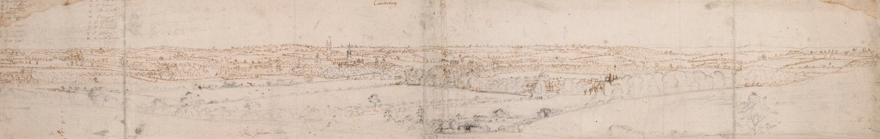 Uitzicht op Canterbury door Thomas Johnson
