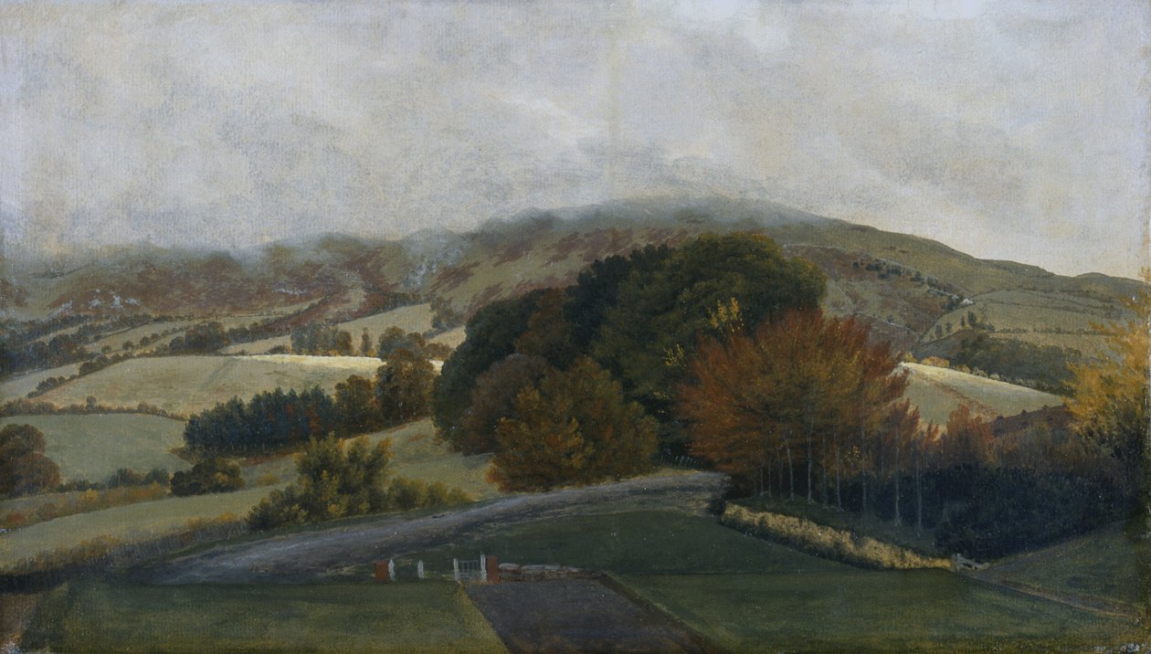 Carneddau Mountains vanaf Pencerrig door Thomas Jones