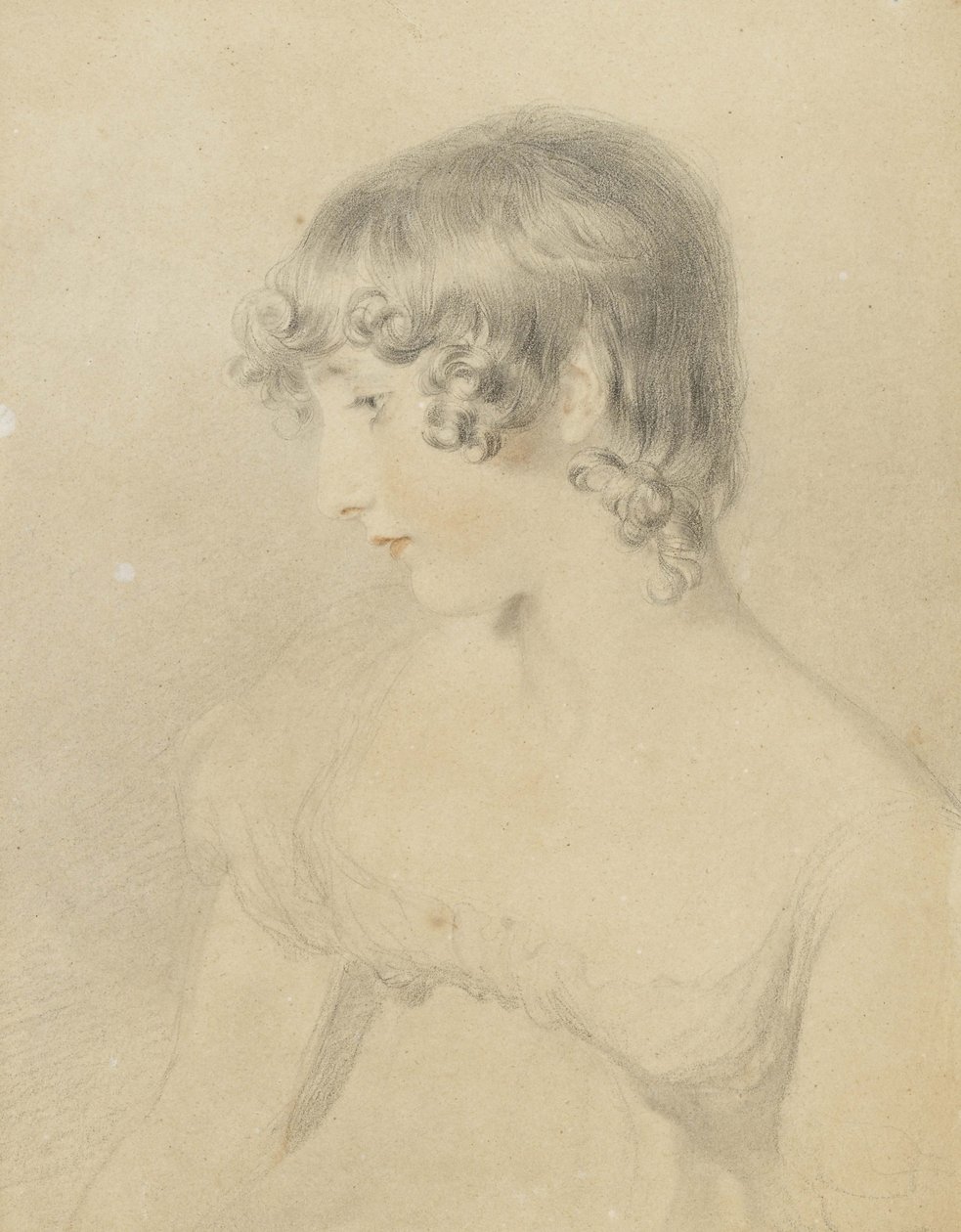 Borstbeeldportret van Susan Bloxam, in profiel naar links gedraaid, 1818 door Thomas Lawrence