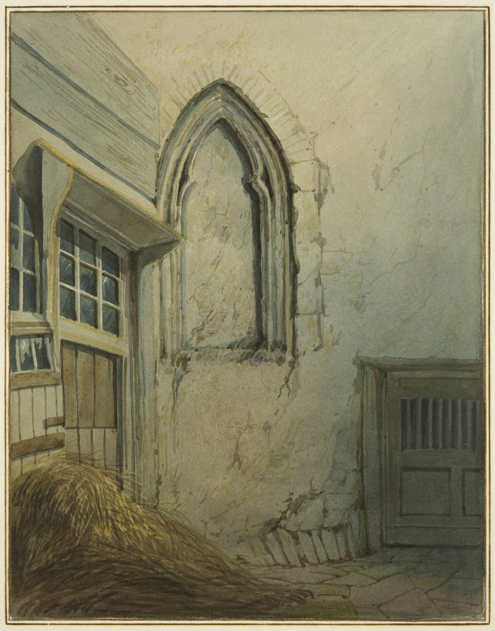 Een kleine binnenplaats naast een doorgang van Baldwin Street naar St Nicholas Street door Thomas Leeson the Elder Rowbotham