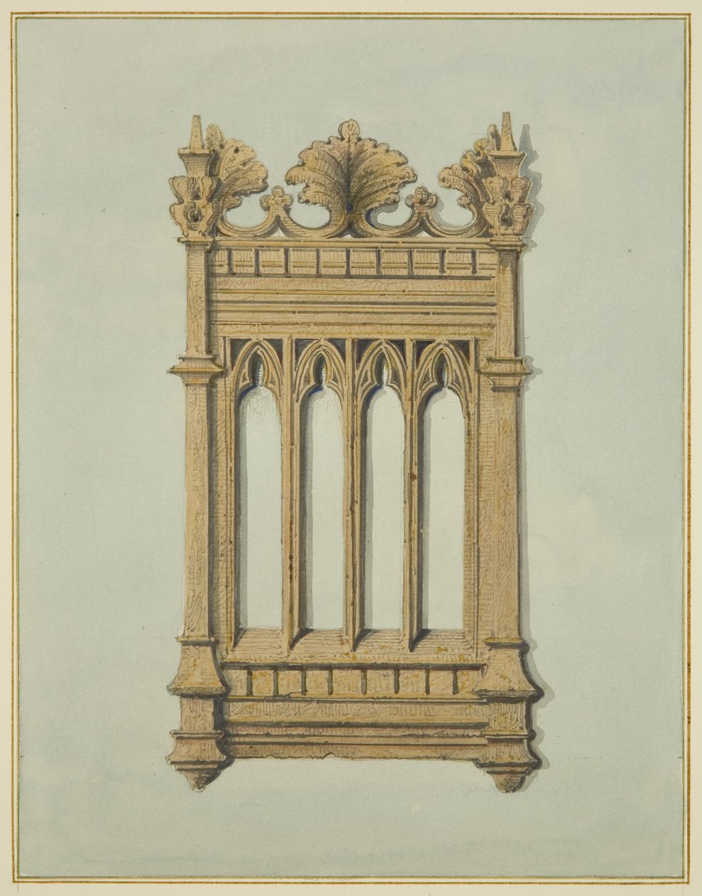 Fragment van gesneden eikenhout uit de oude Tuckers
