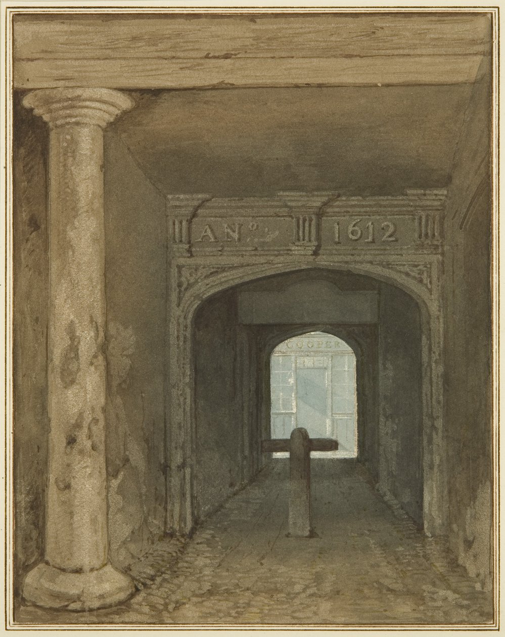 Wachtpost Passage, Wine Street door Thomas Leeson the Elder Rowbotham