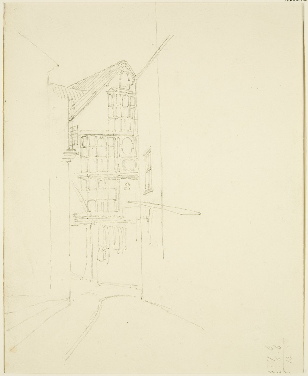 Kijkend naar de Pithay vanaf Wine Street door Thomas Leeson the Elder Rowbotham