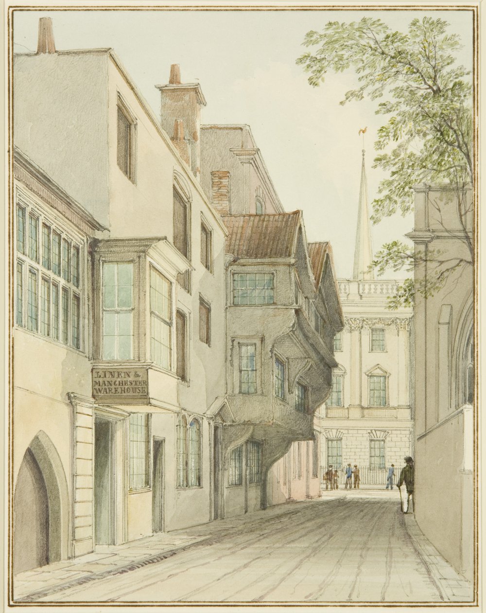 Kijkend omhoog Small Street naar de Beurs door Thomas Leeson the Elder Rowbotham