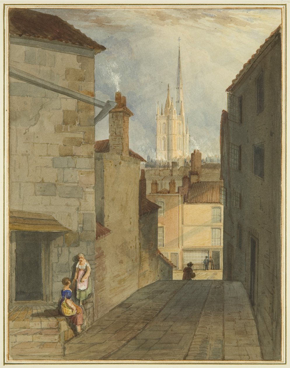 Trappen van Trenchard Lane naar Host Street door Thomas Leeson the Elder Rowbotham