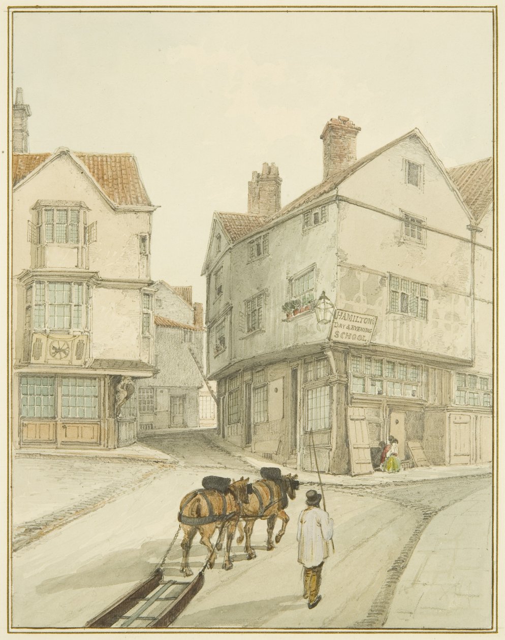 De hoek van Castle Green door Thomas Leeson the Elder Rowbotham