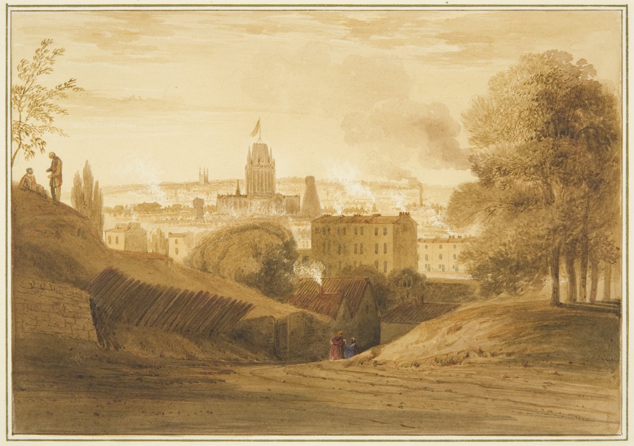 Uitzicht vanaf Bath Road, nabij de Wells, Totterdown door Thomas Leeson the Elder Rowbotham