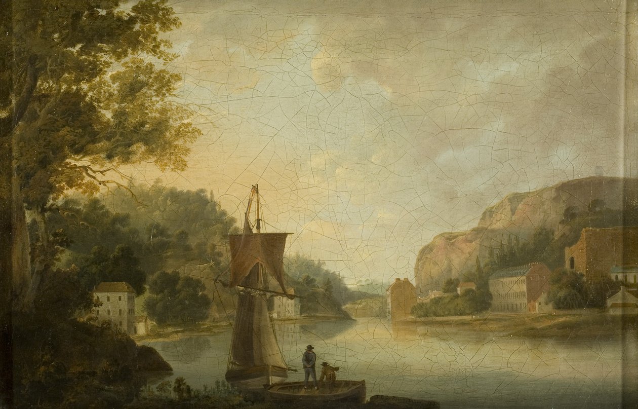 Uitzicht op de Avon en Hotwells met de fundamenten voor Windsor Terrace door Thomas Leeson the Elder Rowbotham