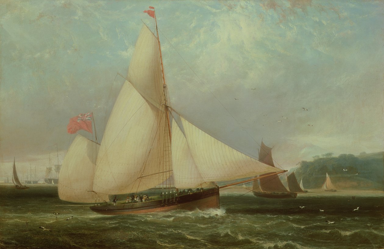 Het jacht Arundel van de 12e hertog van Norfolk door Thomas Luny