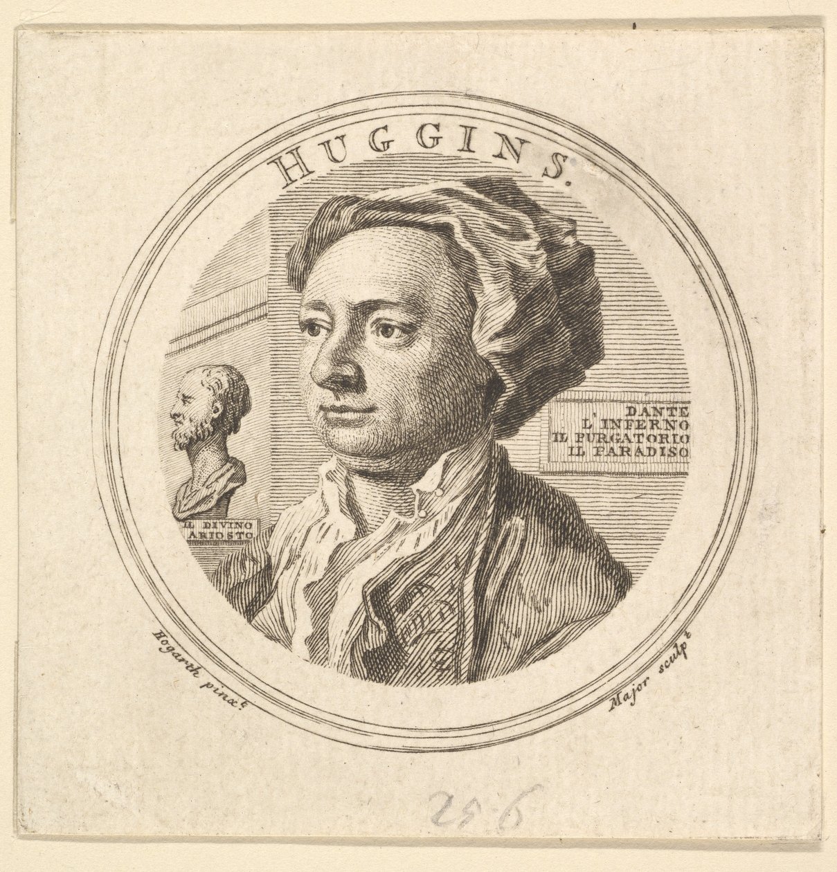 Portret van William Huggins, vertaler van Ariosto, 1760 door Thomas Major