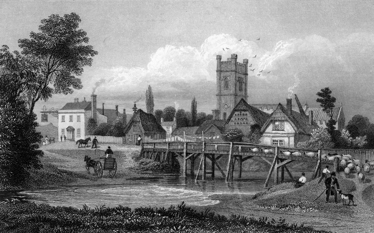 Easton, nabij Great Dunmow, Essex, gegraveerd door Henry Adlard, 1832 door Thomas Mann Baynes
