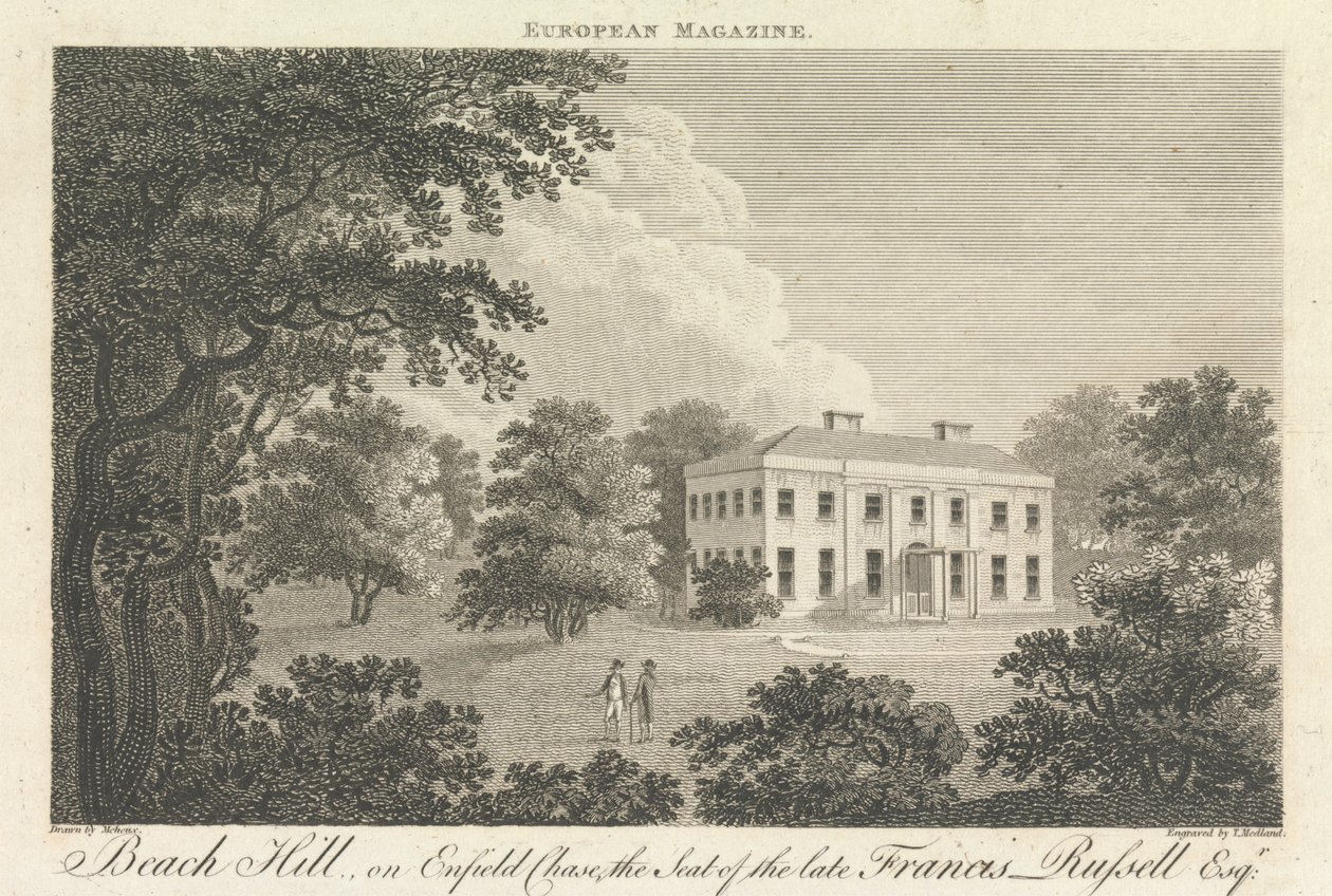 Beach Hill, op Enfield Chase, het landgoed van wijlen Francis Russell, Esquire, Buitenwijk - Noord door Thomas Medland