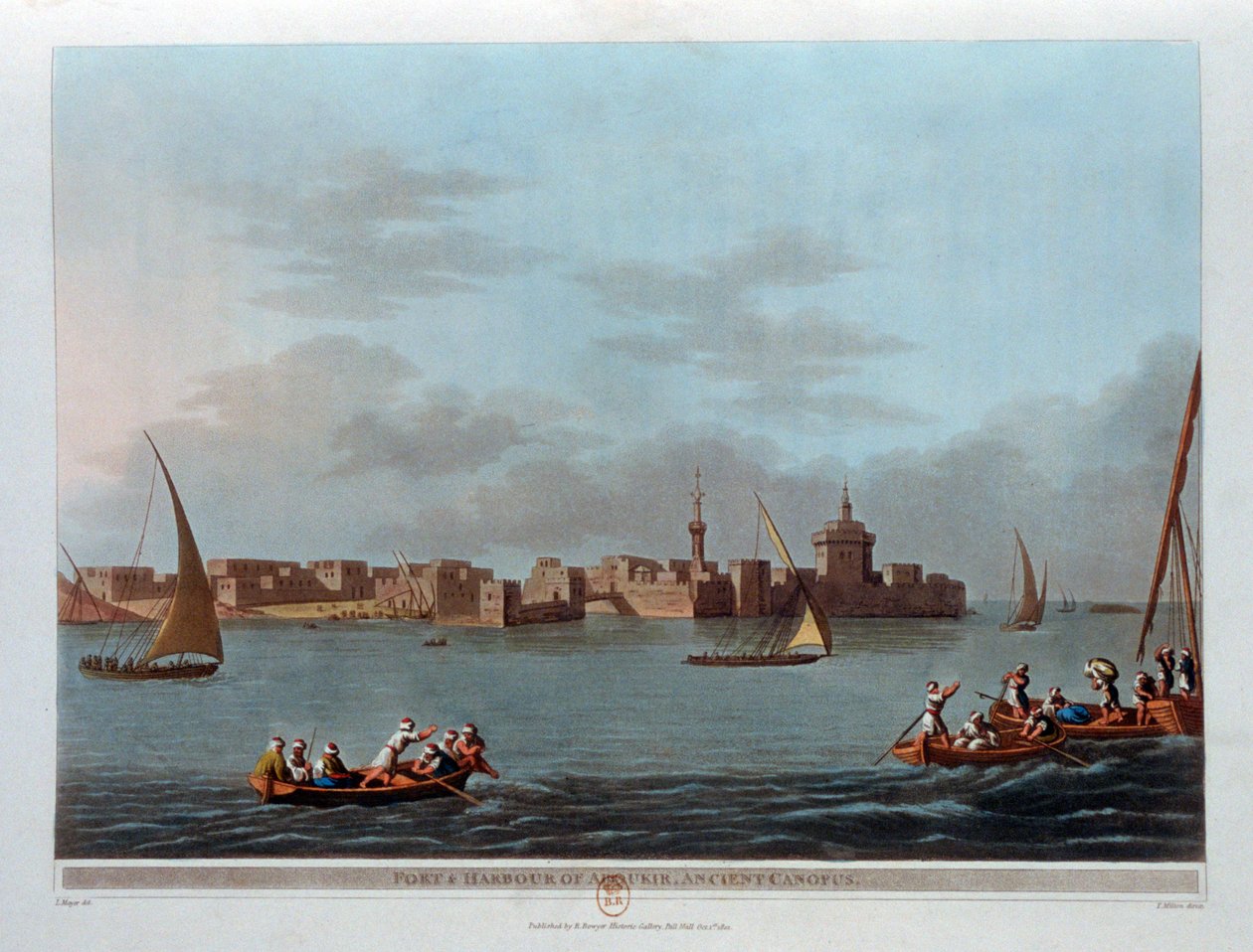 Fort en Haven van Aboukir, Oud Canopus, Egypte, 1801 door Thomas Milton