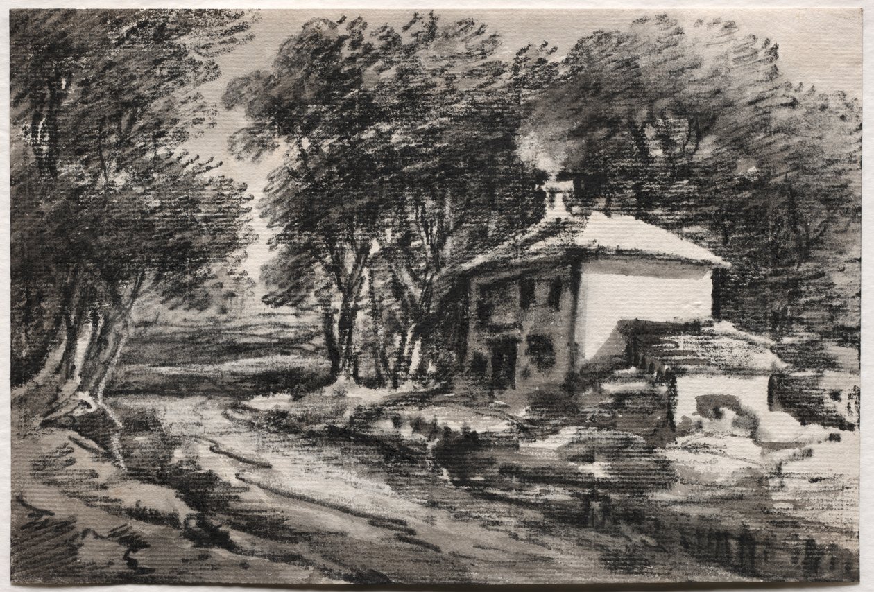 Landschap met Huisje (recto) door Thomas Monro