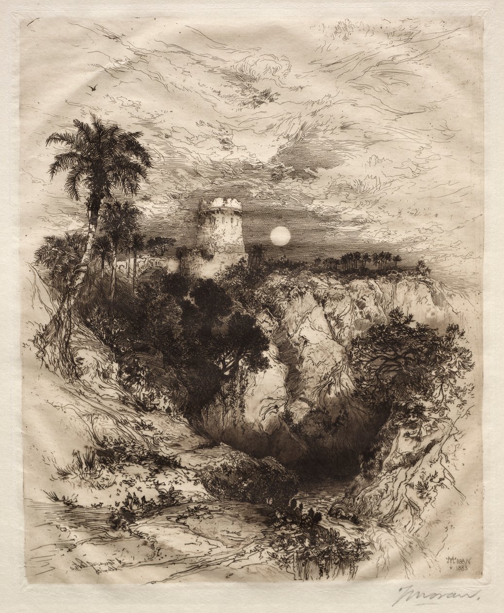 Een toren van Cortes, 1883 door Thomas Moran
